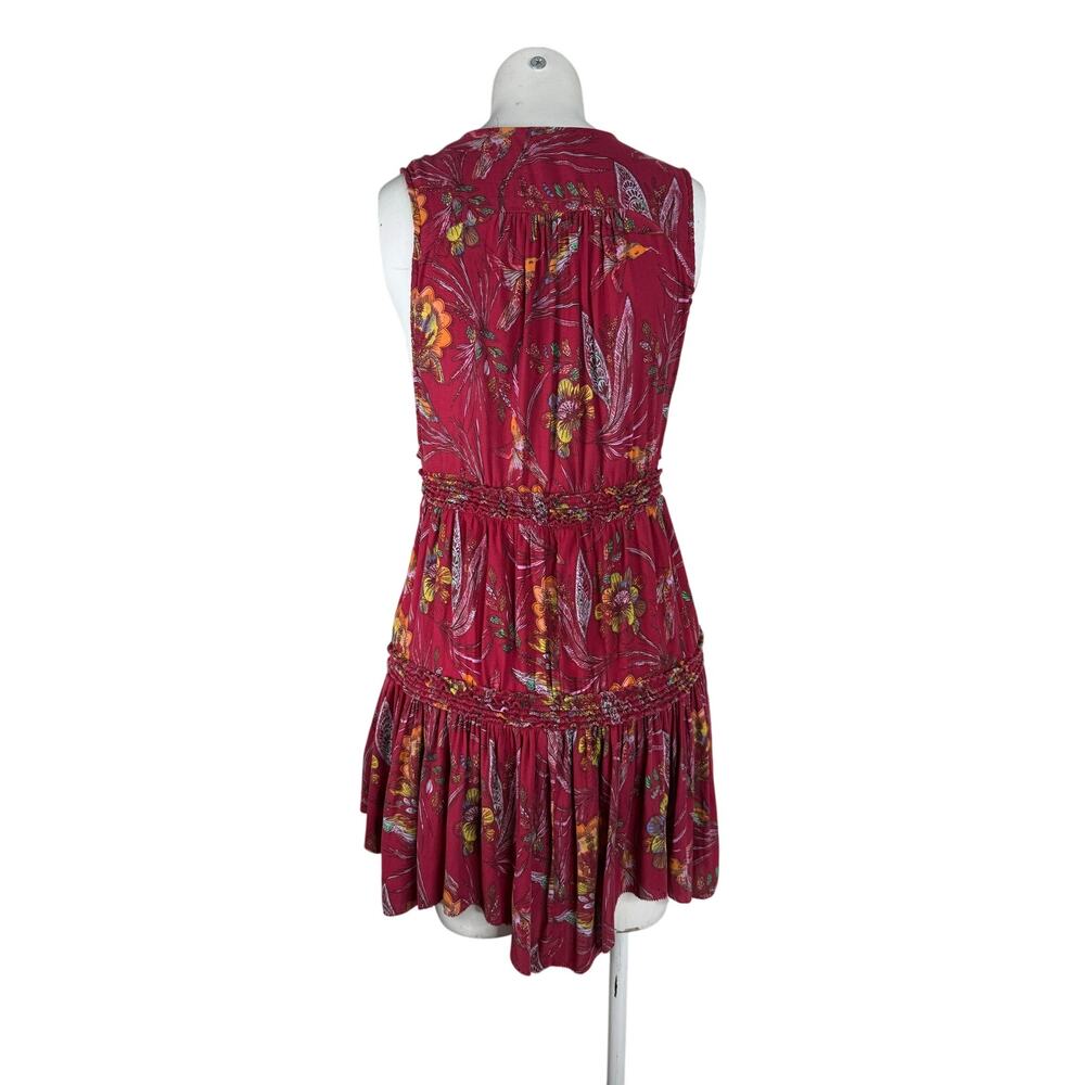 Free People Purple Haze Floral Top Women's Small in Raspberry - Picture 2 of 5